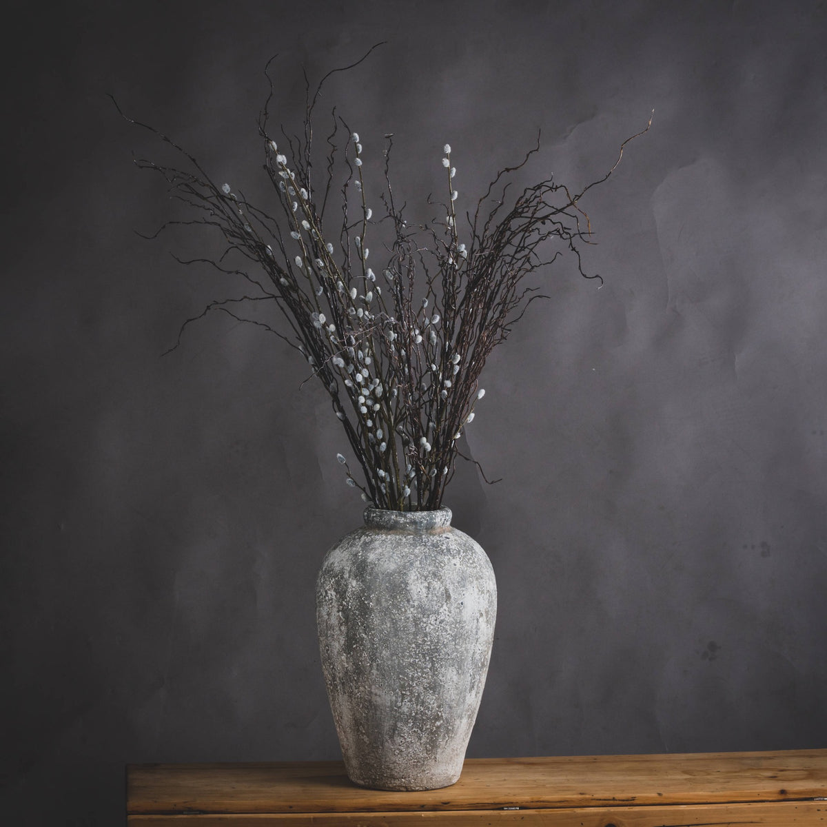 Aveline Tall Aged Stone Ceramic Vase