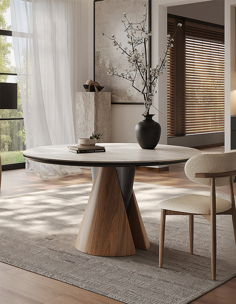 Becerra Foldable Round Dining Table, Wood-DC Concept-DC Concept