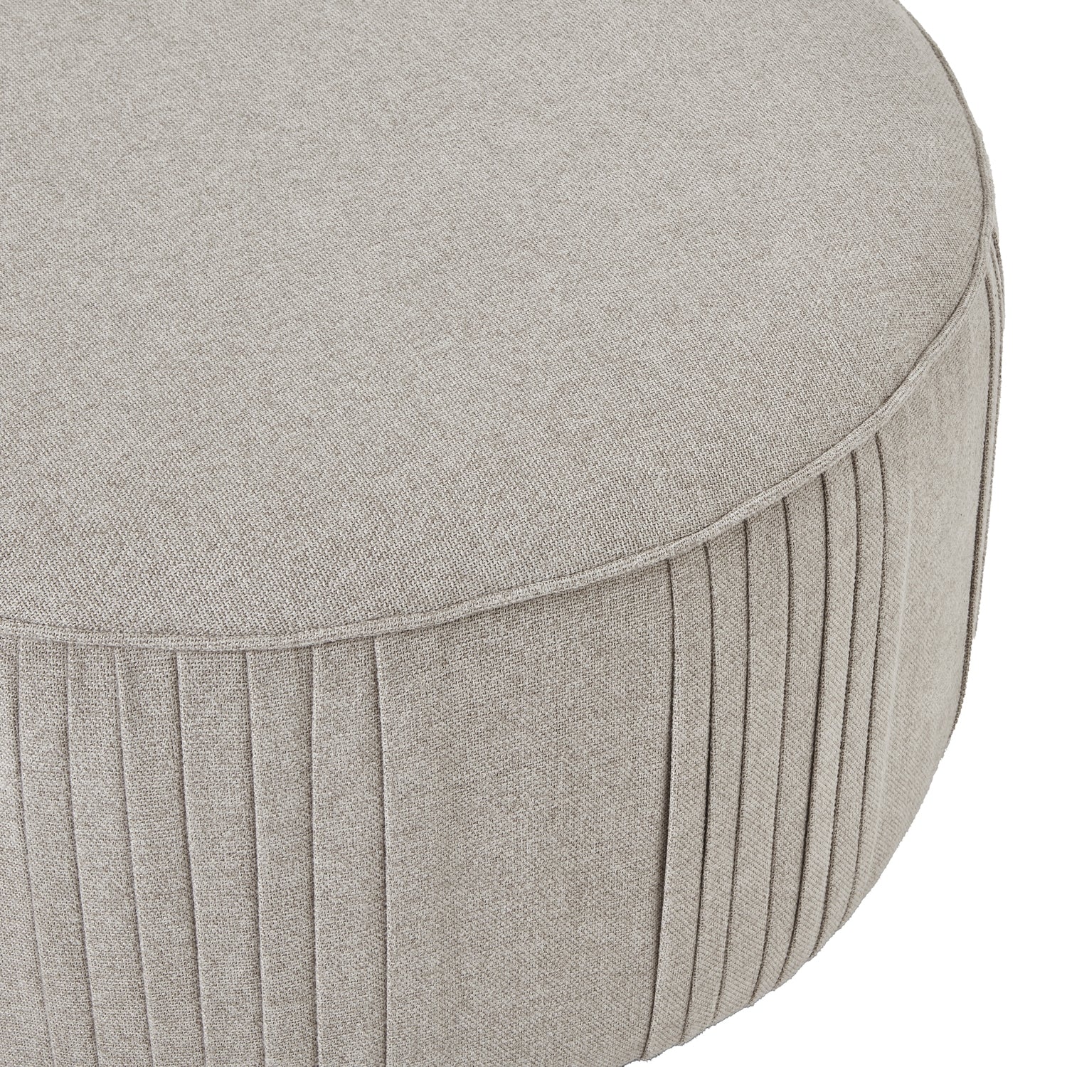Lily Swivel Ottoman in Oatmeal Twill