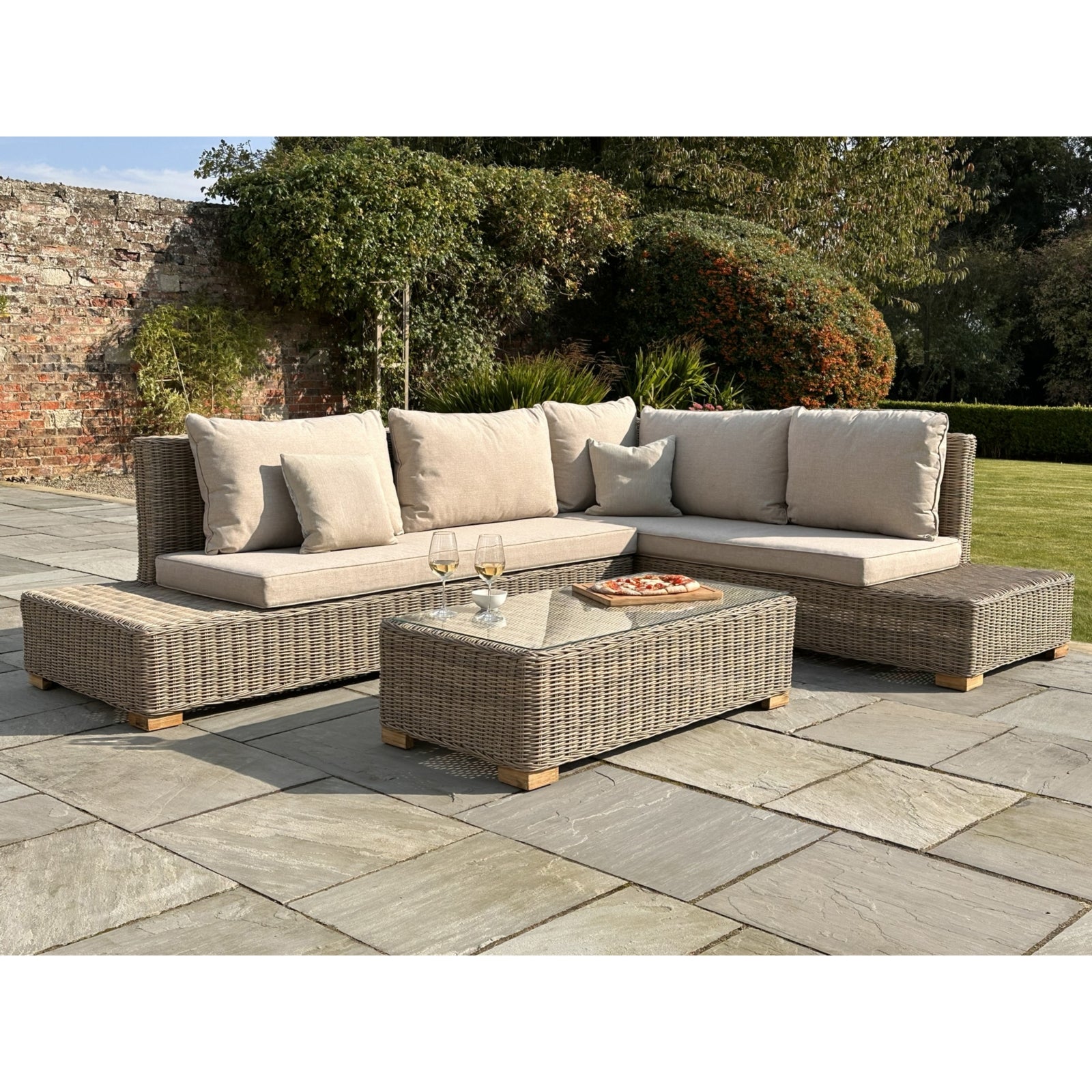 Capri Collection Outdoor Large Corner Set with Coffee Table