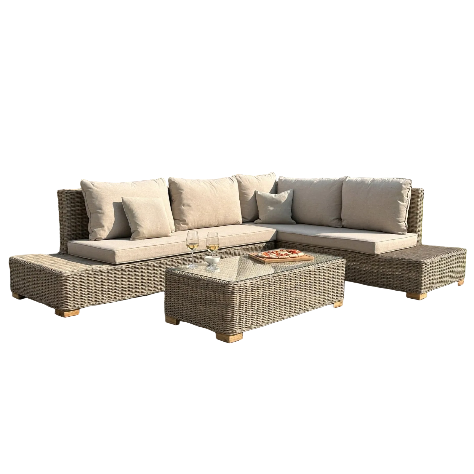 Capri Collection Outdoor Large Corner Set with Coffee Table