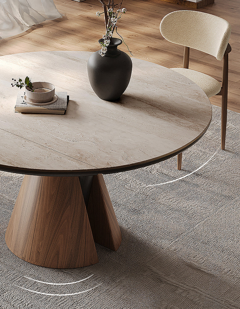 Becerra Foldable Round Dining Table, Wood-DC Concept-DC Concept