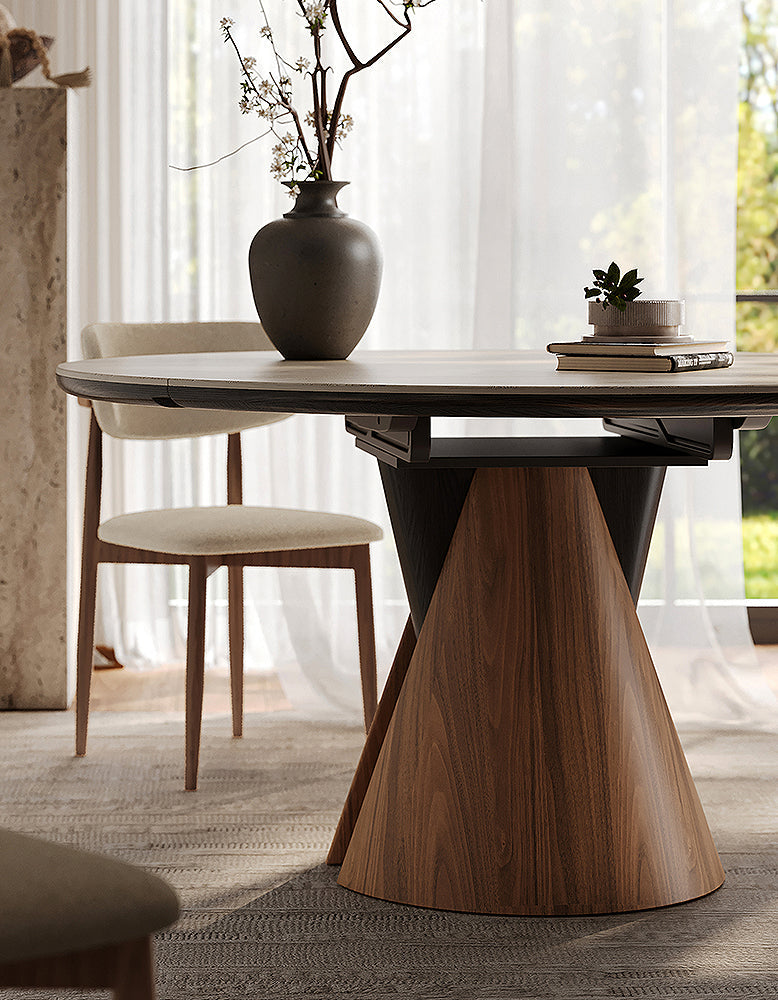 Becerra Foldable Round Dining Table, Wood-DC Concept-DC Concept