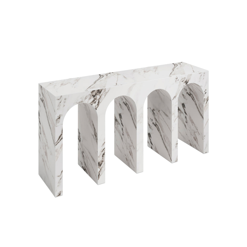 Aurelia Calacatta Marble Effect Console Table
