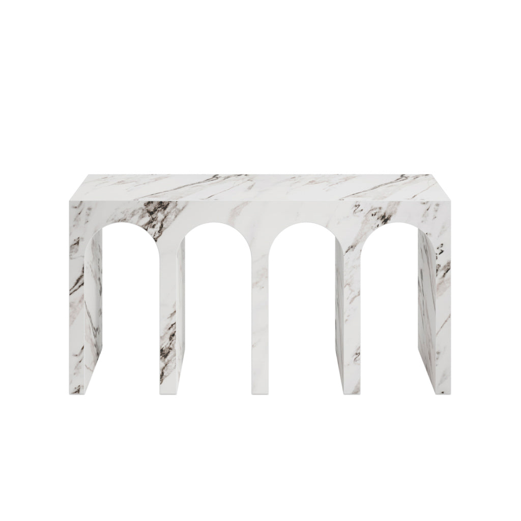 Aurelia Calacatta Marble Effect Console Table
