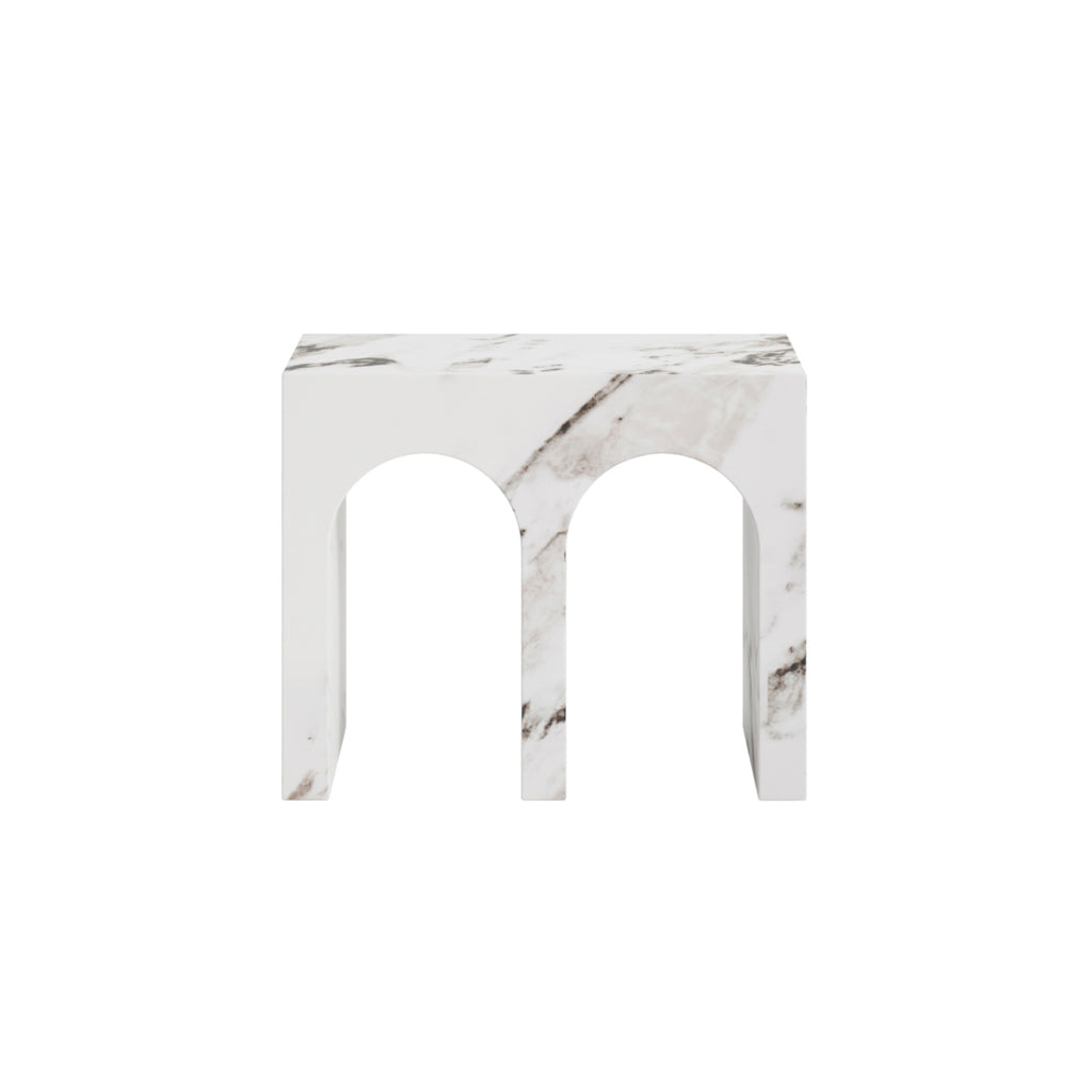 Aurelia Calacatta Marble Effect Large Side Table