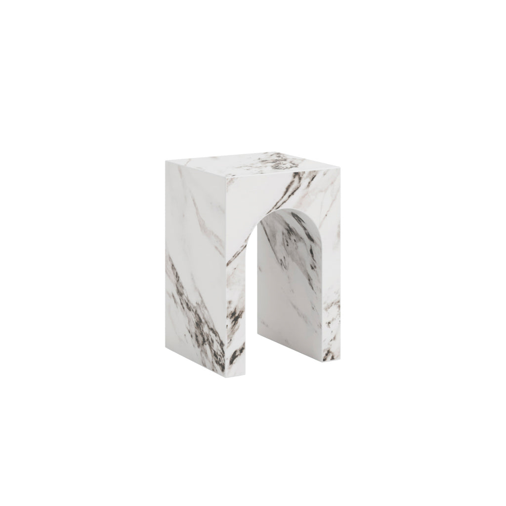 Aurelia Calacatta Marble Effect Side Table