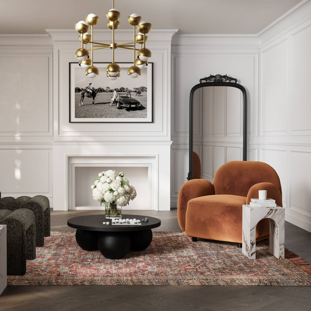 Aurelia Calacatta Marble Effect Side Table