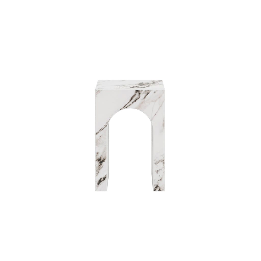 Aurelia Calacatta Marble Effect Side Table