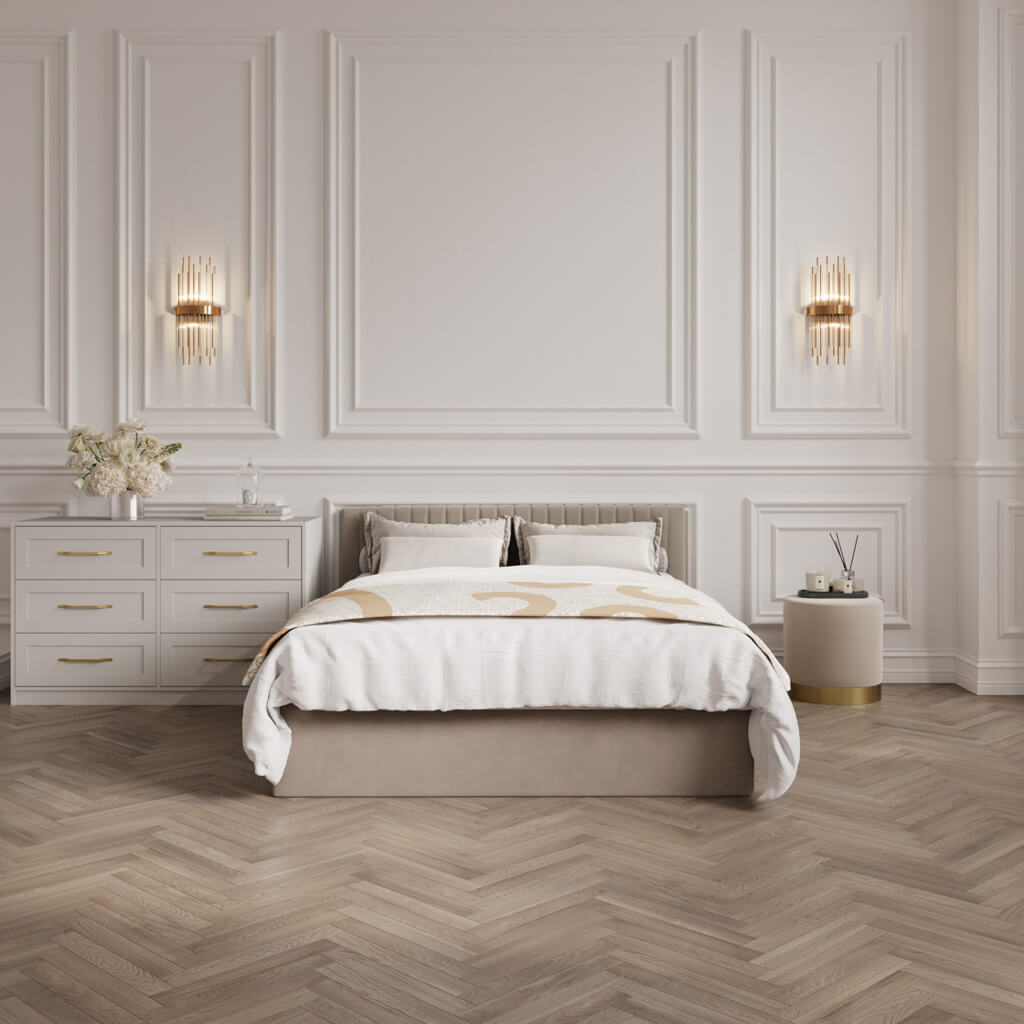 Kensington Beige Ottoman Bed