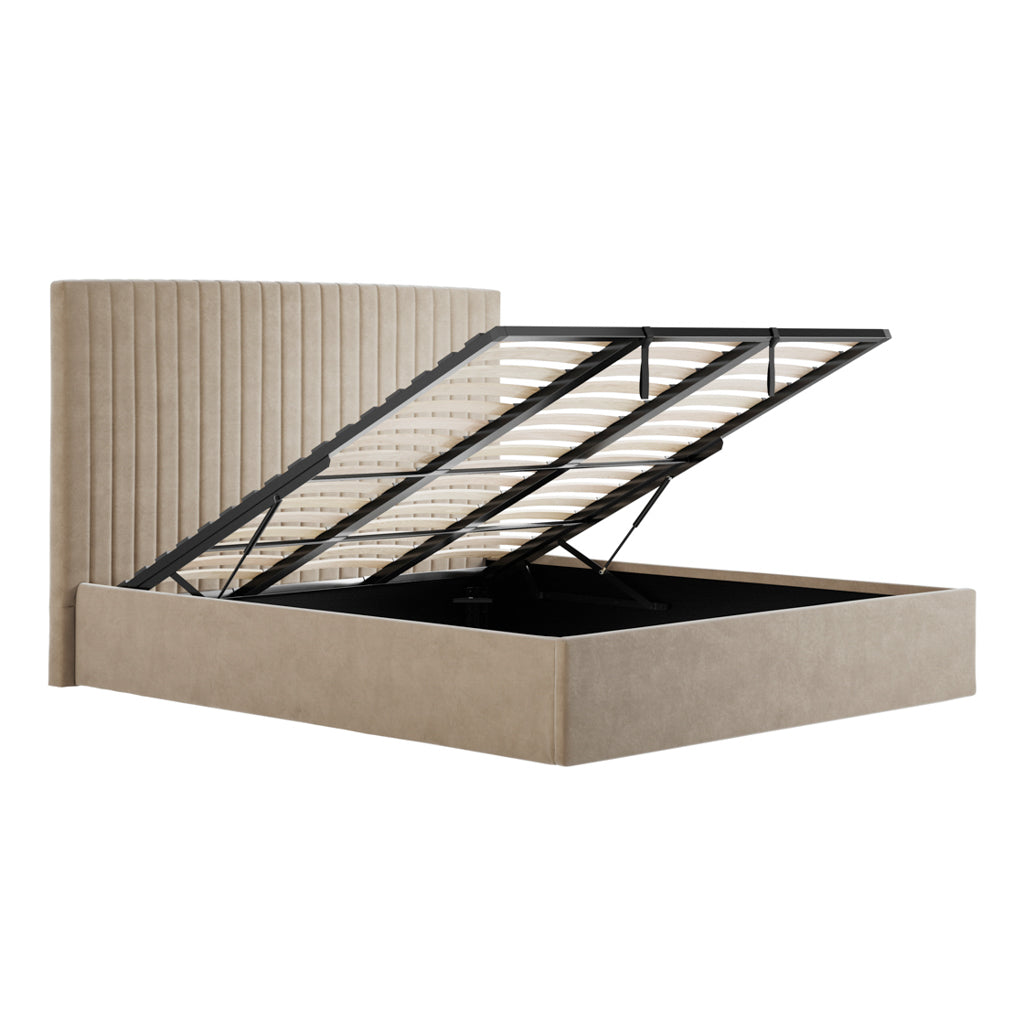 Kensington Beige Tall Ottoman Bed
