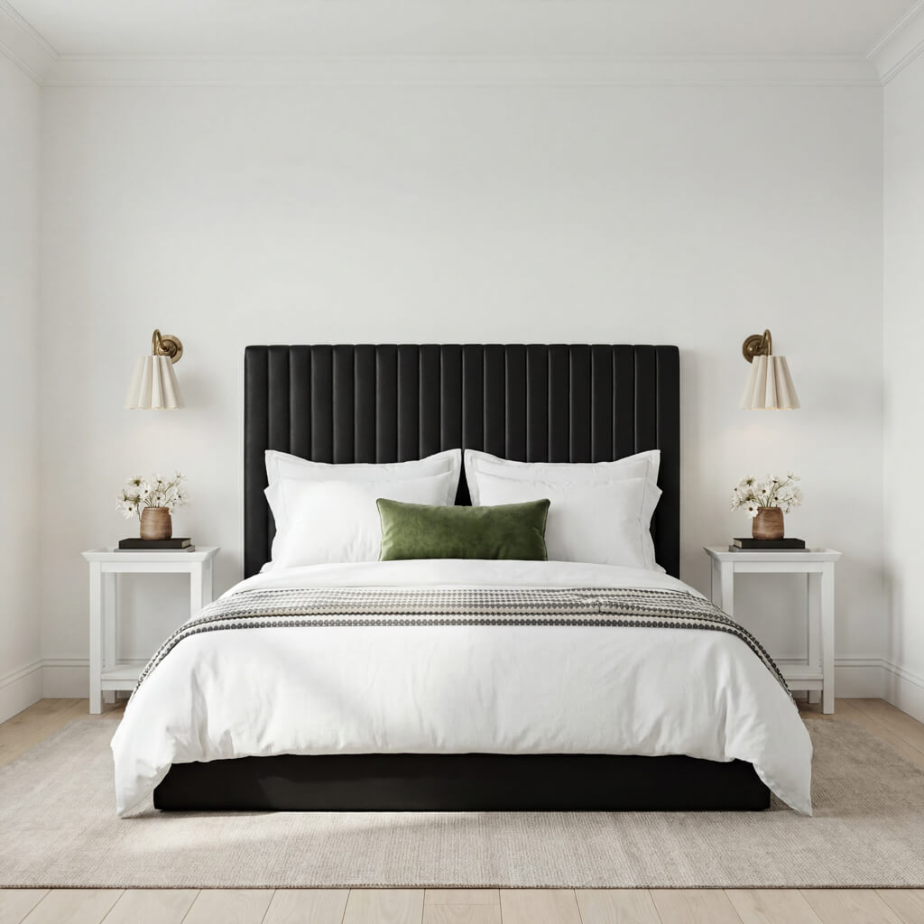 Kensington Black Tall Ottoman Bed