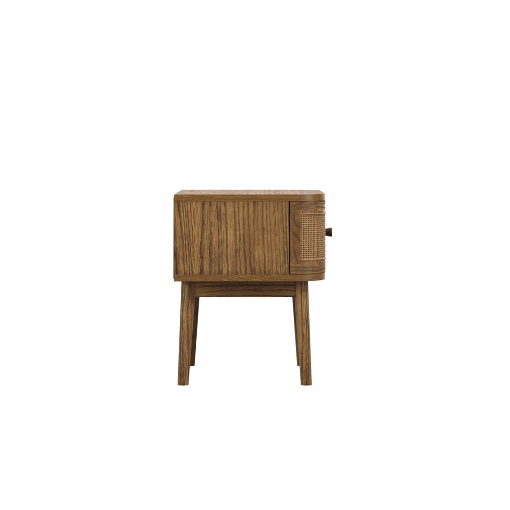 Harper Smoked Wood Bedside Cabinet
