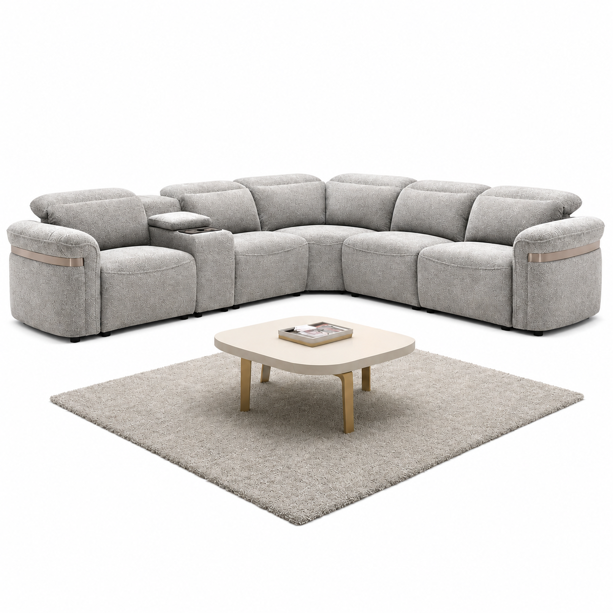Monaco Electric Recliner Sofa Grey Large Corner