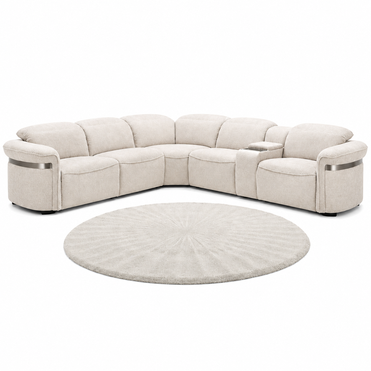 Monaco Electric Recliner Sofa Beige Large Corner