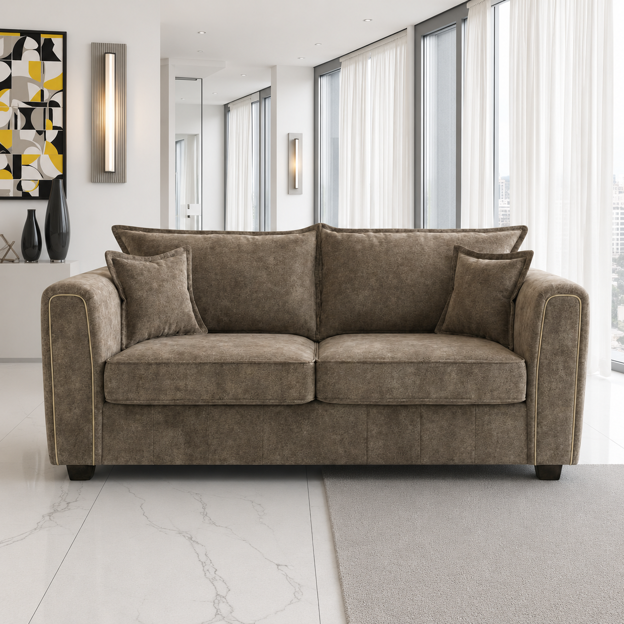 Serena Sofa Brown 3 Seater