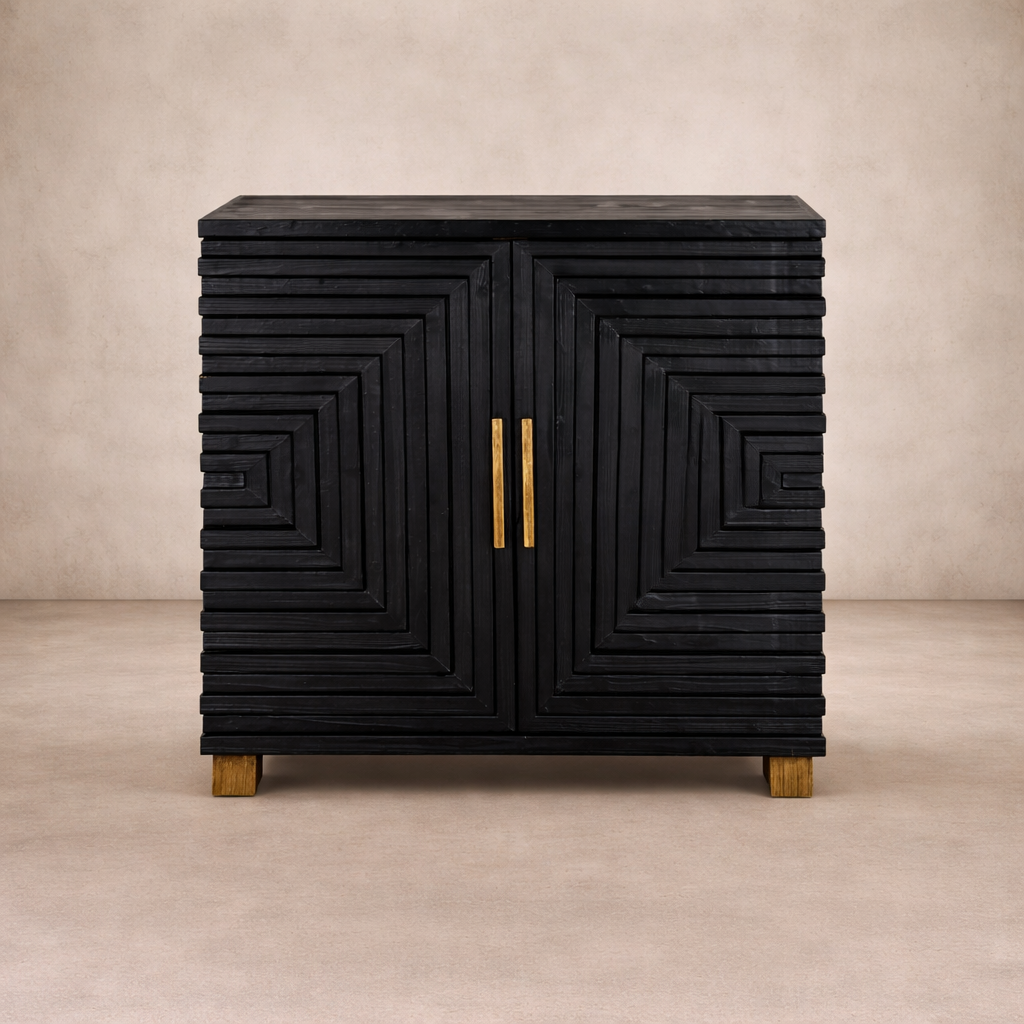 Lennox Black 2 Door Side Cupboard (stock due 27/02, email to pre-order)