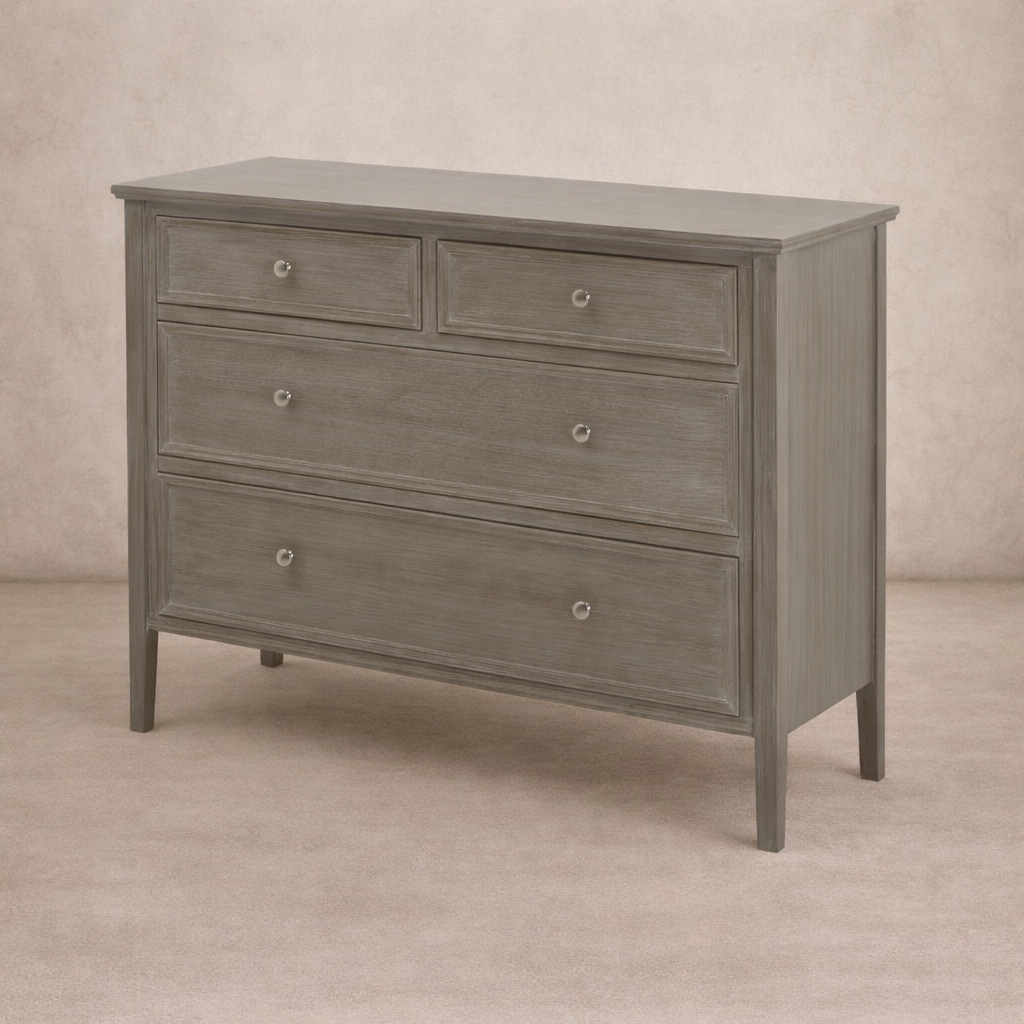 Serene Collection Two-Over-Two Chest of Drawers in Grey