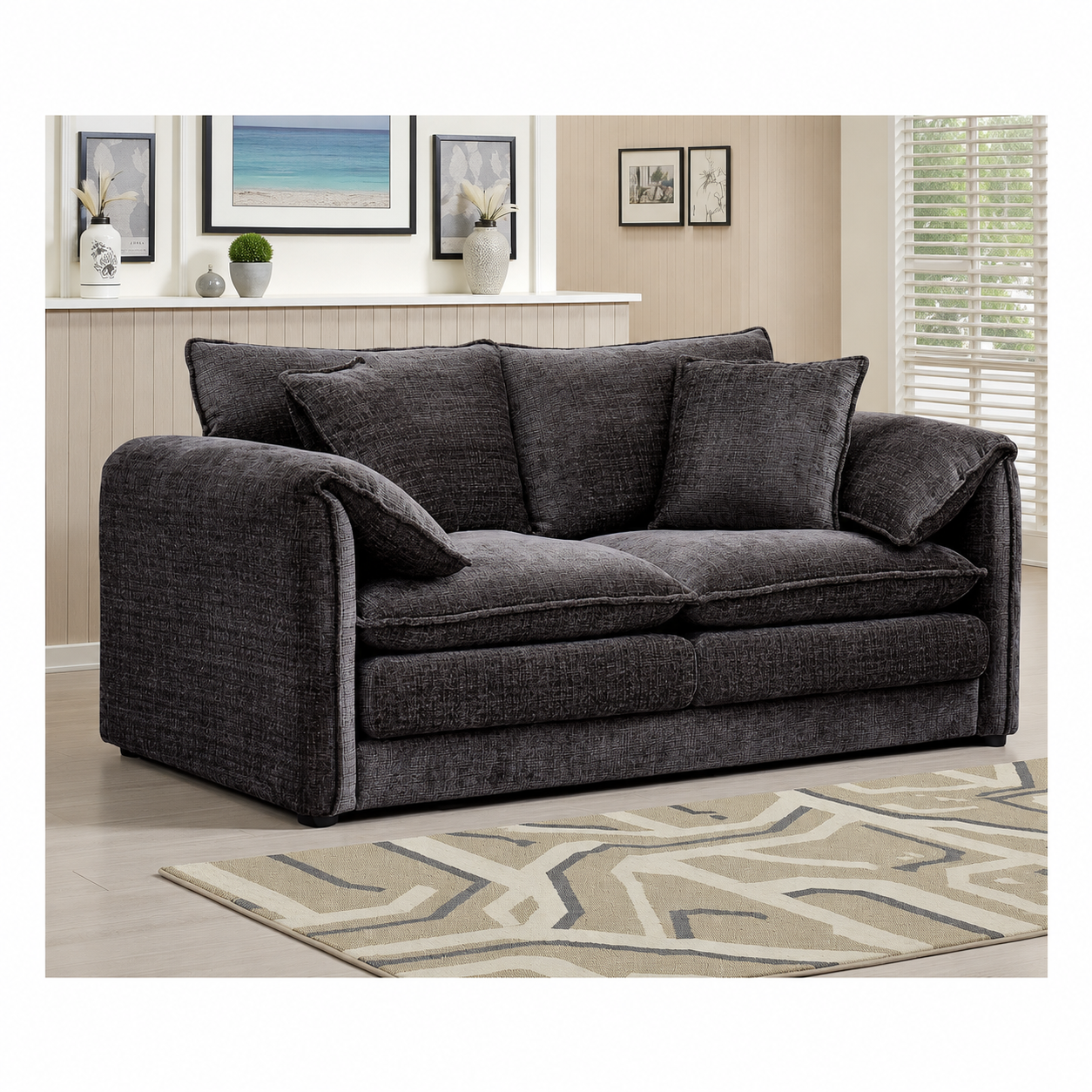 Solaya Sofa Black 2 Seater