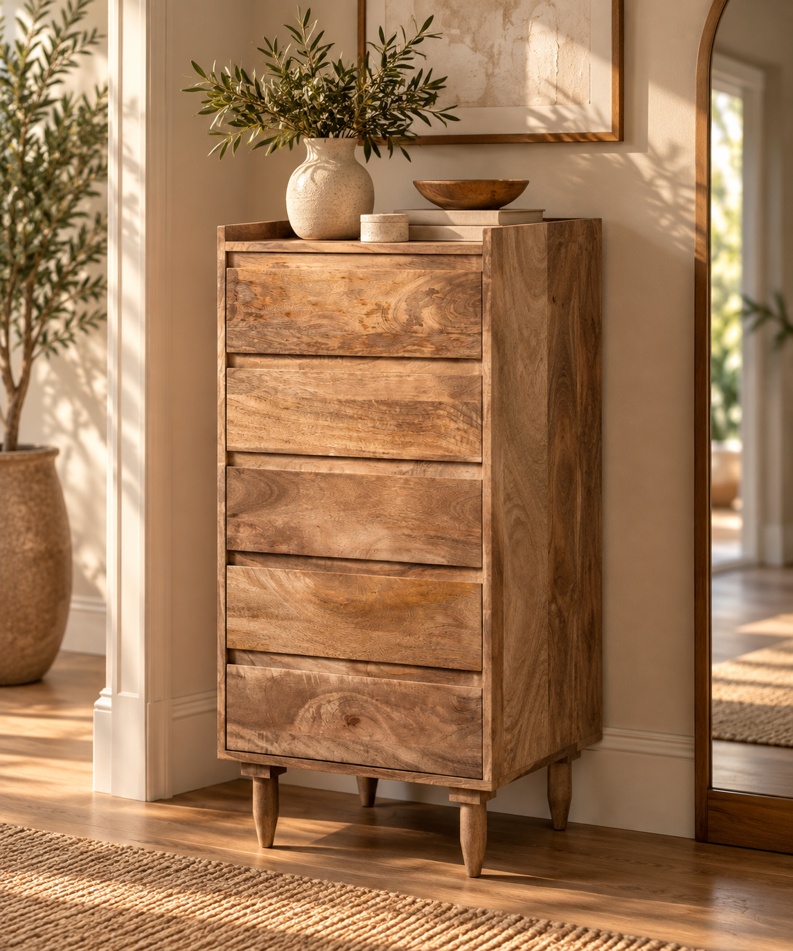 Oslo Mango 5 Drawer Tallboy