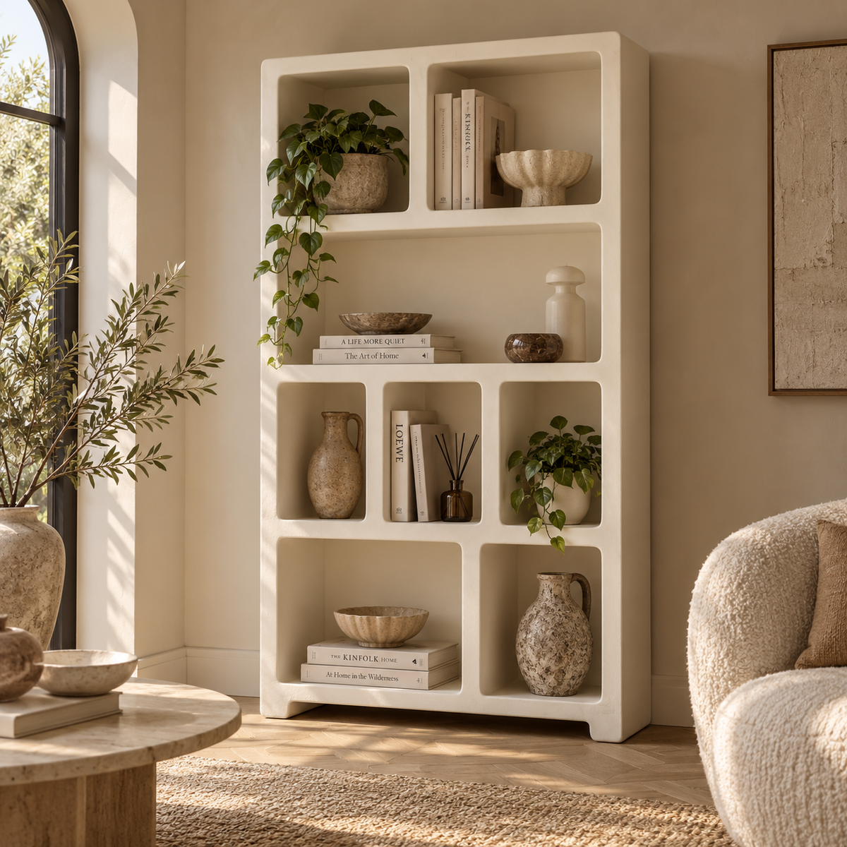 Arlo Cream Display Cabinet