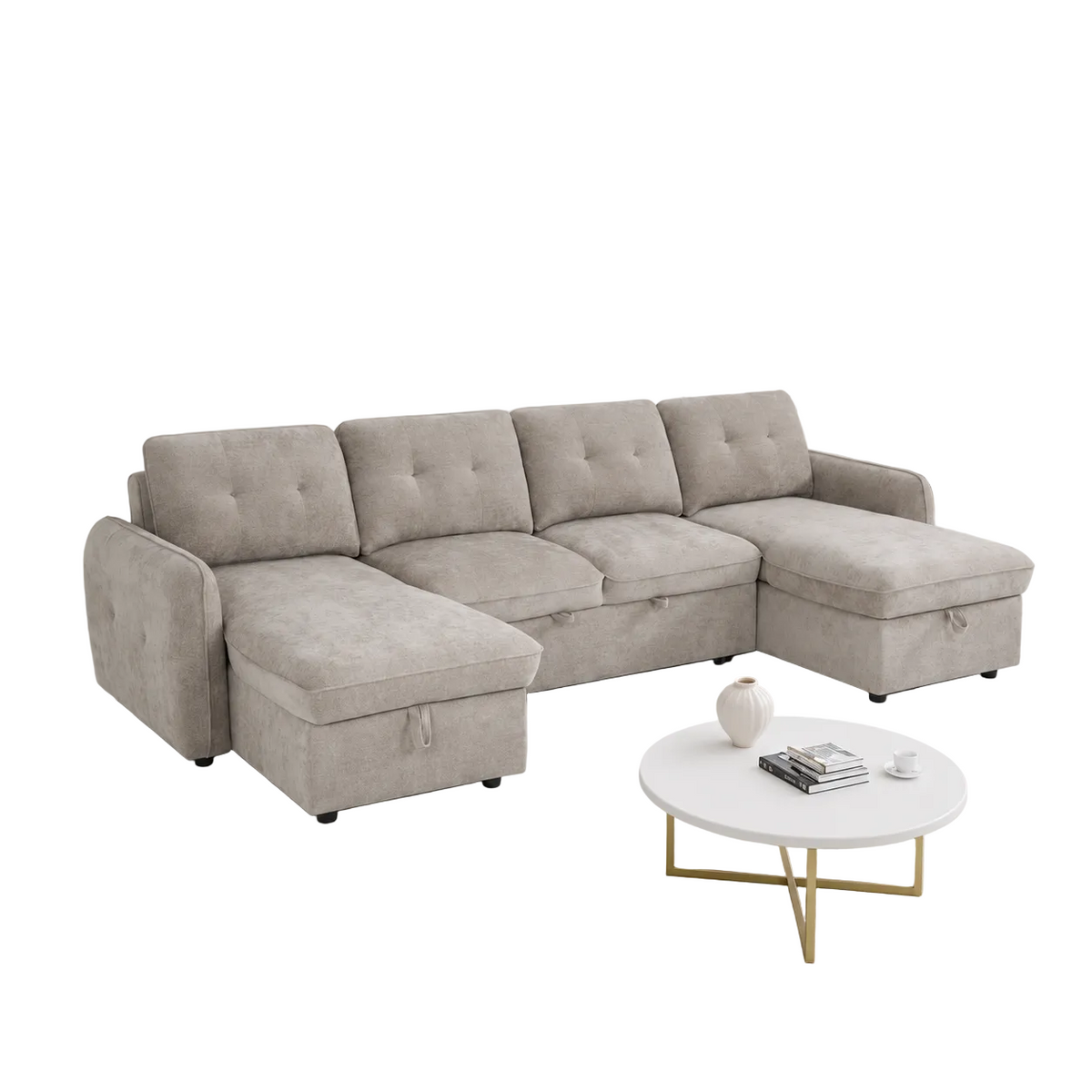 Moscow Sofabed Beige U Shape Corner