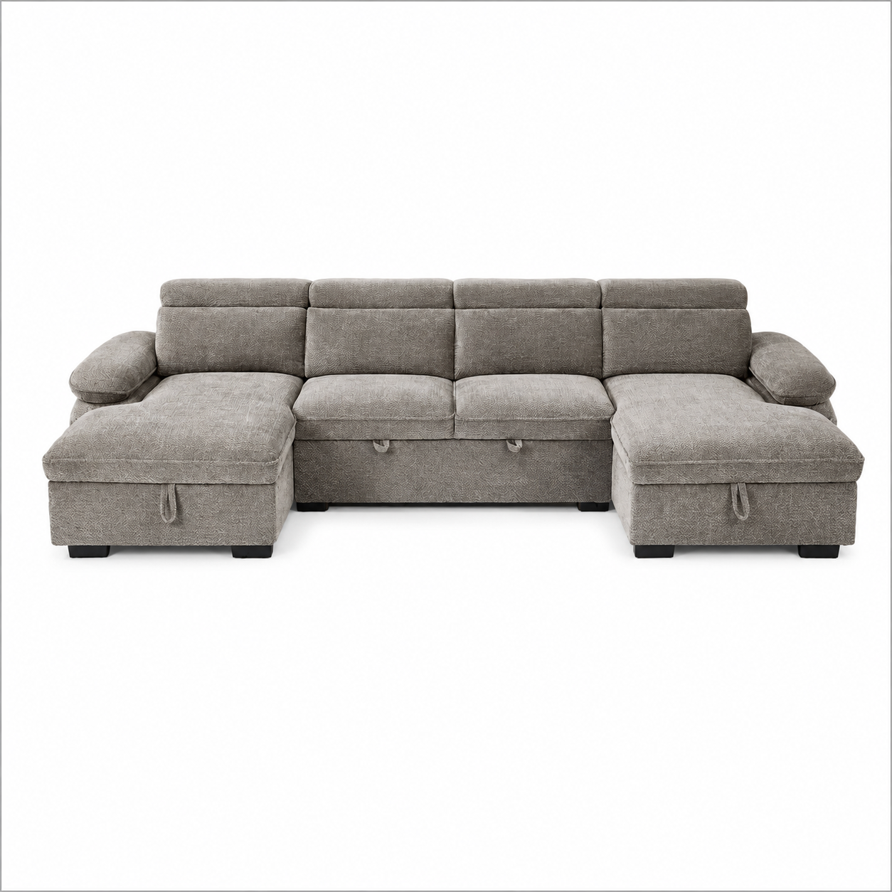 Hudson Sofa Bed Grey U Shape Corner