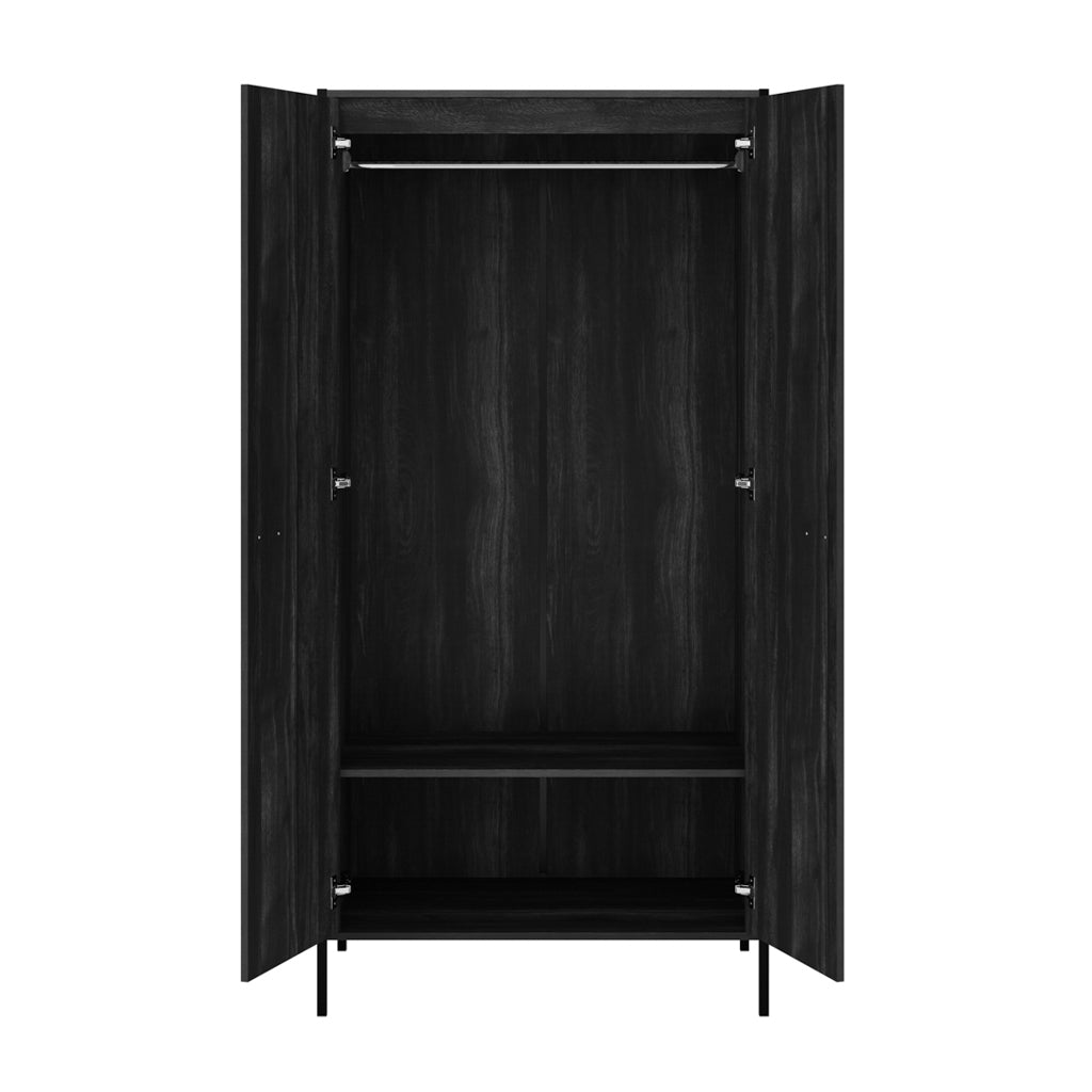 Halaxton Black 2 Door Wardrobe