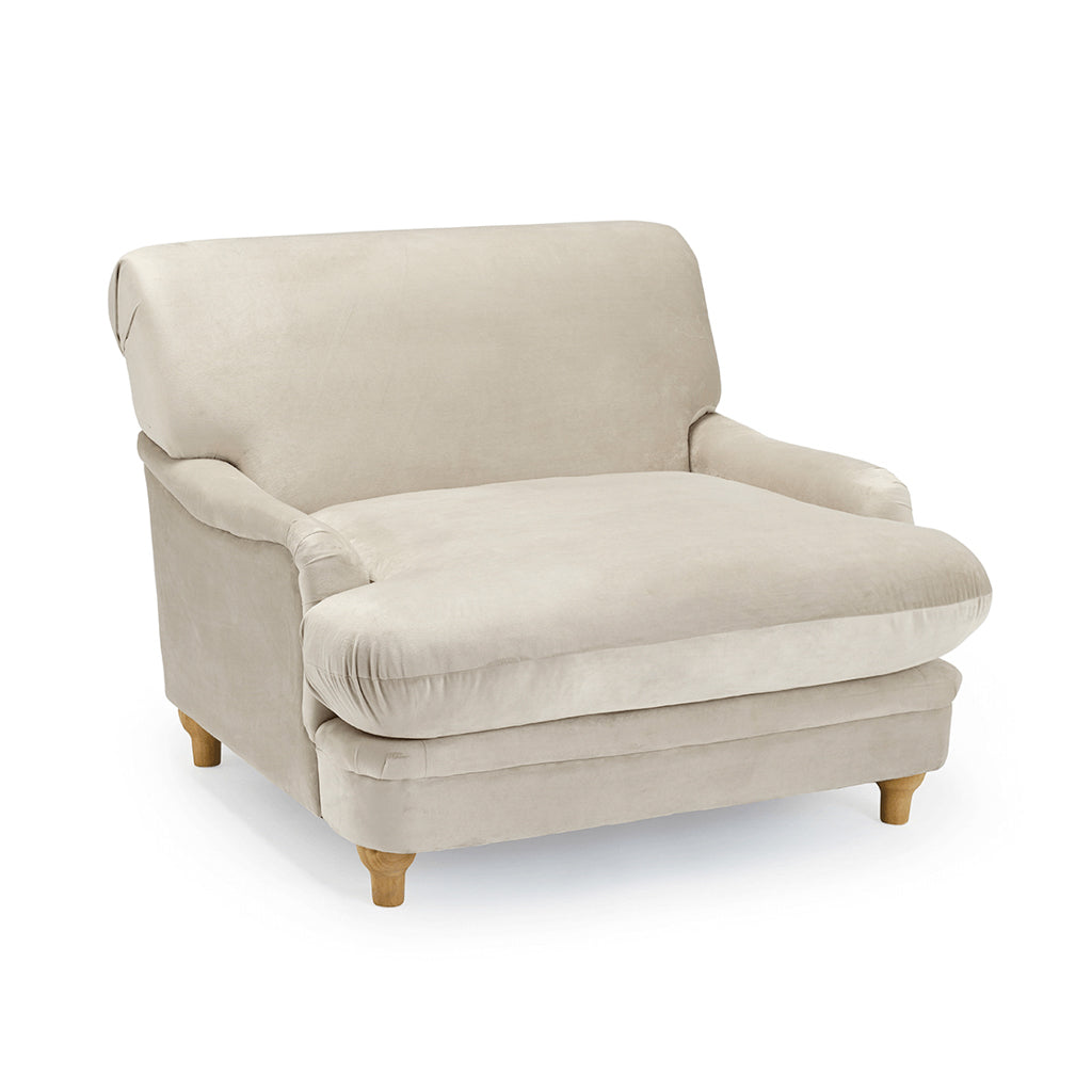 Langford Beige Velvet Armchair