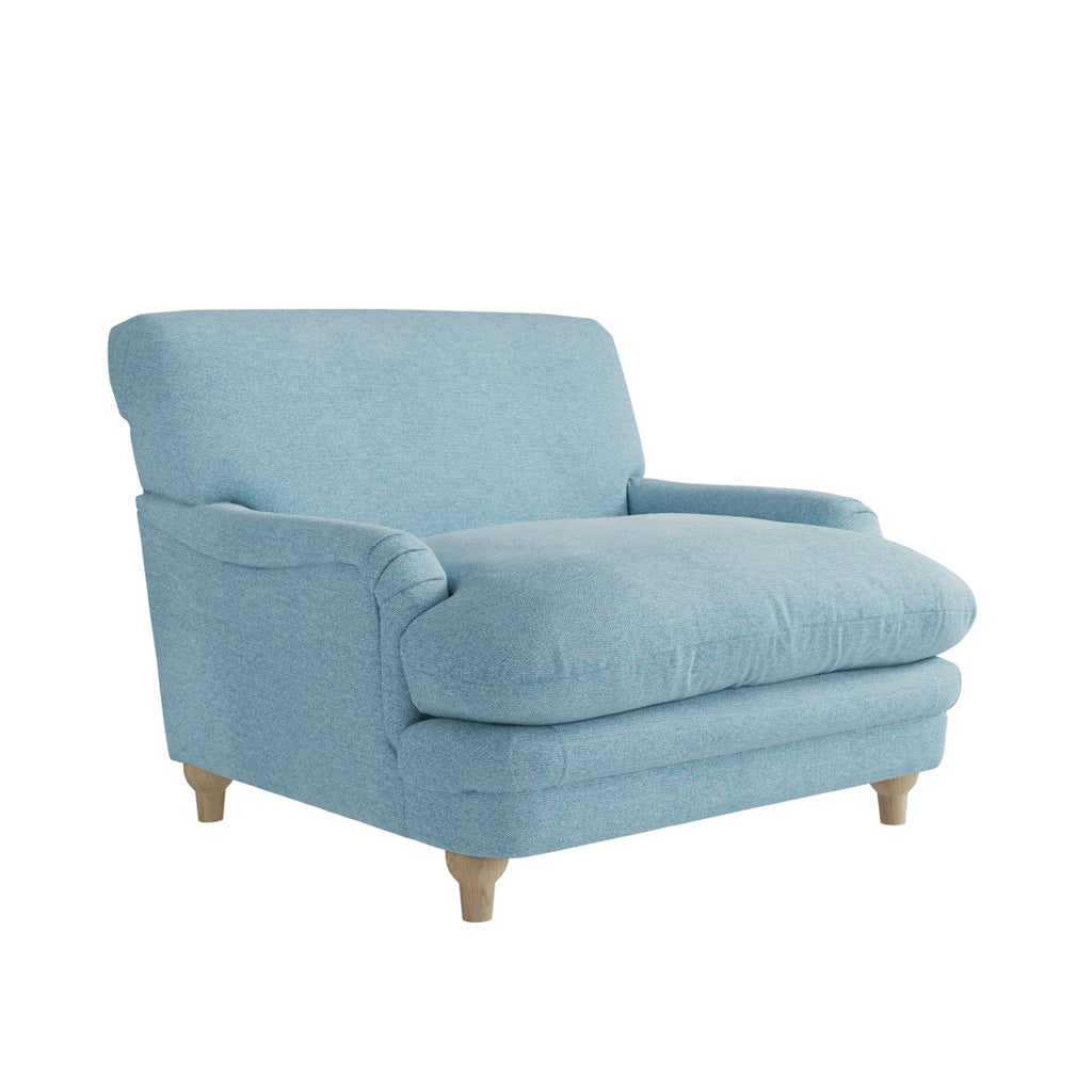 Langford Duck Egg Blue Chenille Armchair