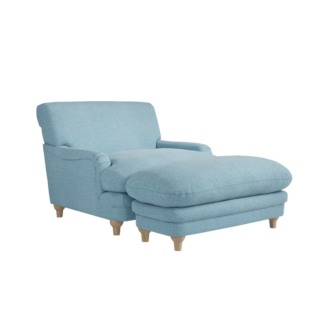Langford Duck Egg Blue Chenille Armchair