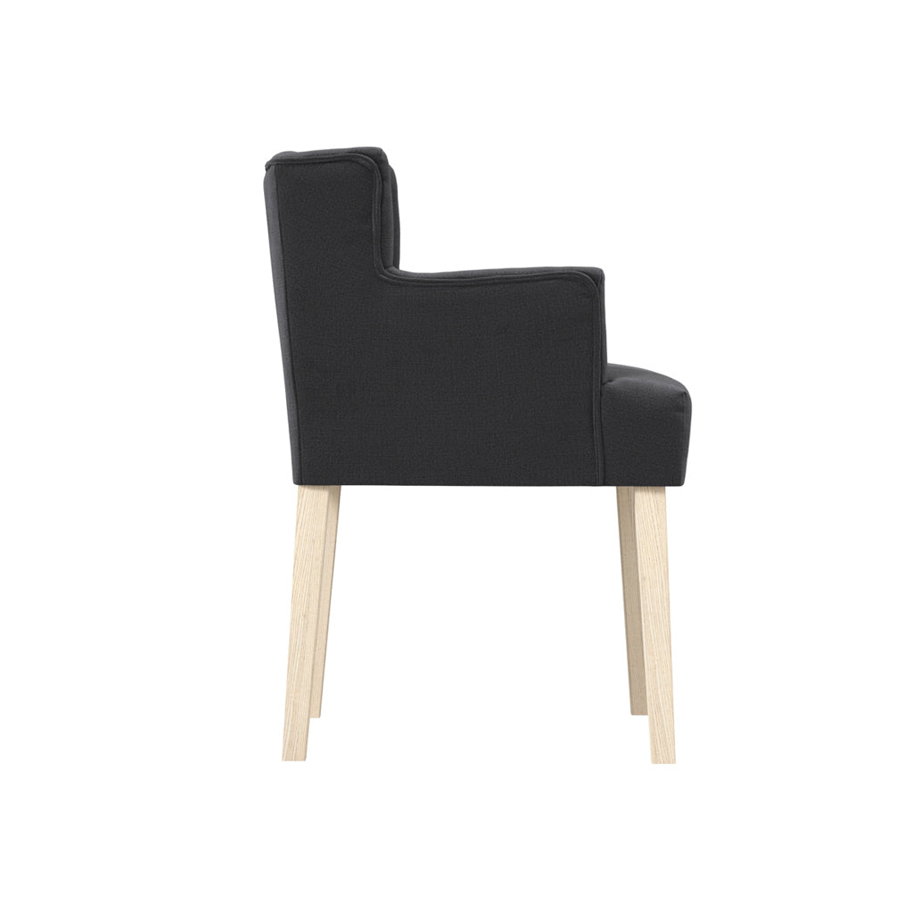 Harrington Anthracite Winged Dining Chair with Arms