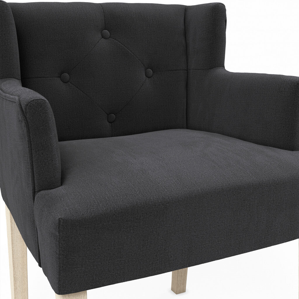 Harrington Anthracite Winged Dining Chair with Arms
