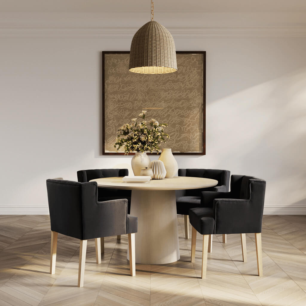 Harrington Anthracite Winged Dining Chair with Arms