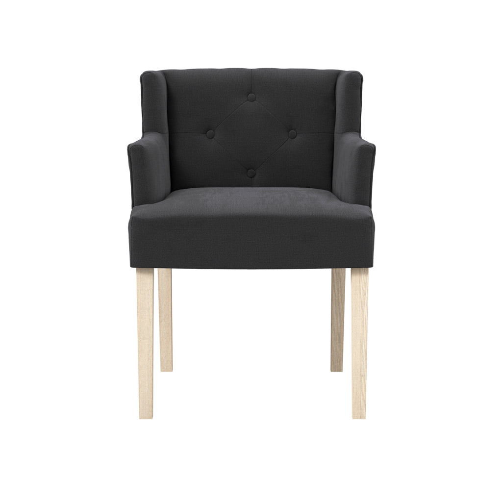 Harrington Anthracite Winged Dining Chair with Arms