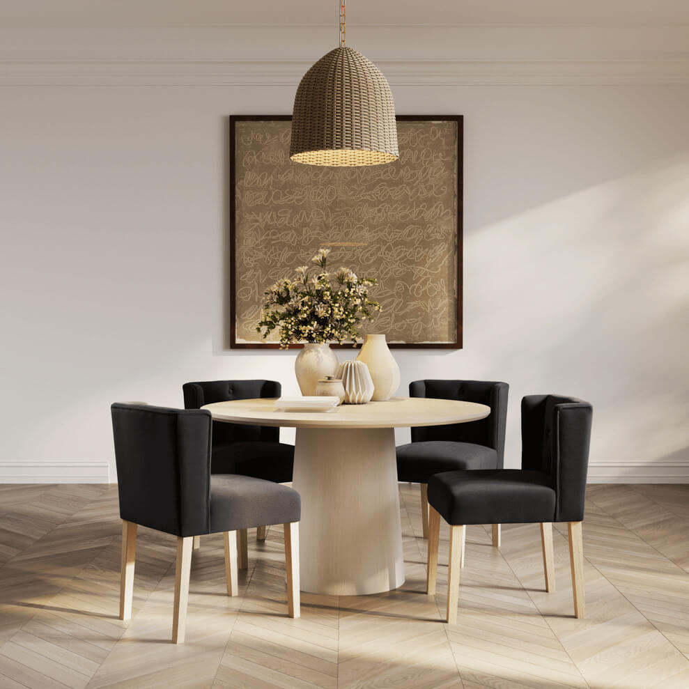 Harrington Anthracite Winged Dining Chair Without Arms
