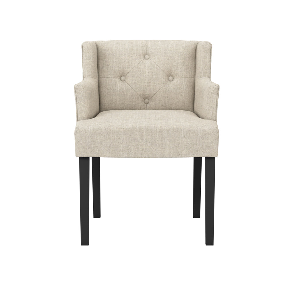 Harrington Stone Winged Dining Chair with Arms