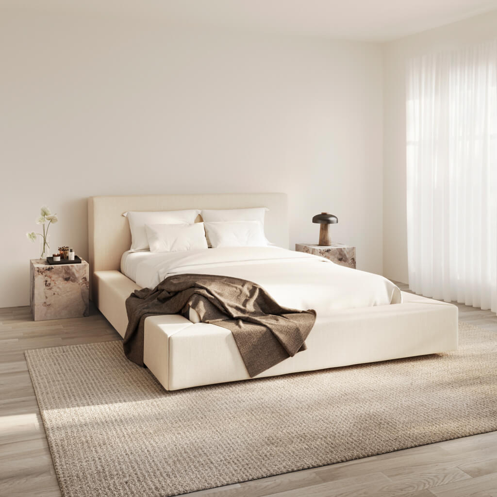 Mayfair White Clay Bed