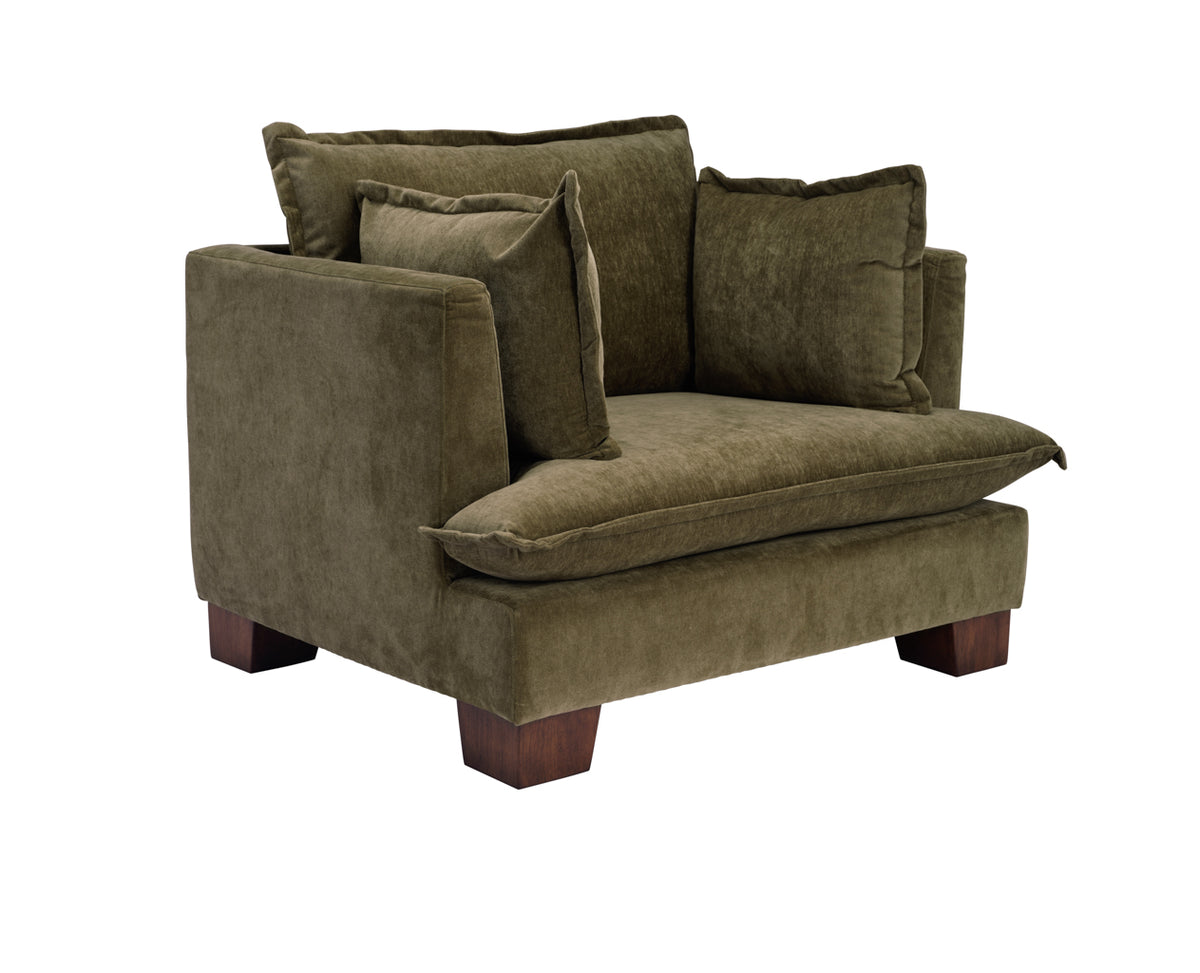 Bramley Olive Chenille Armchair