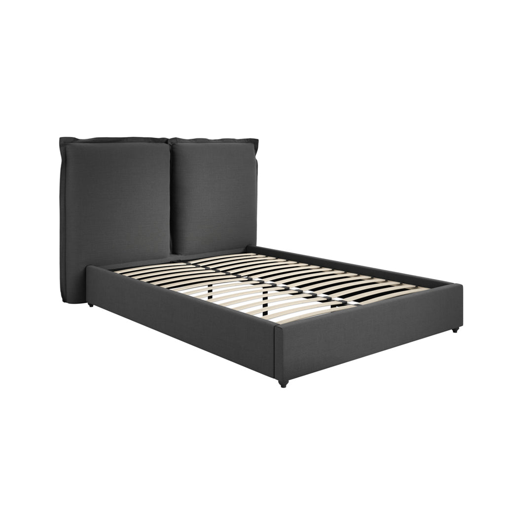 Hampton Deep Grey Upholstered Bed