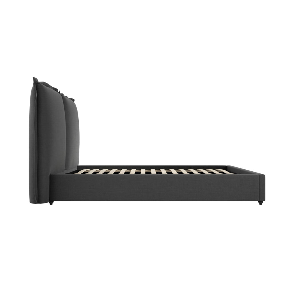 Hampton Deep Grey Upholstered Bed