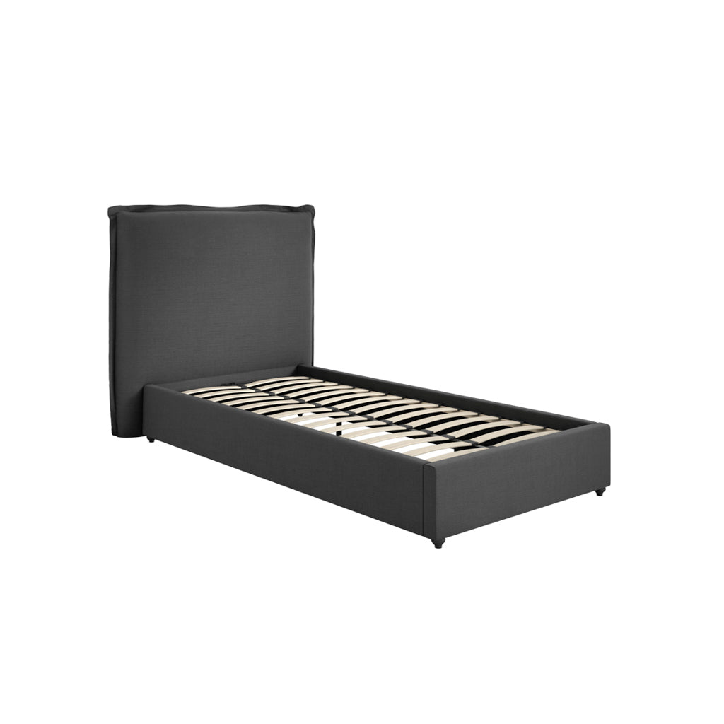 Hampton Deep Grey Upholstered Bed
