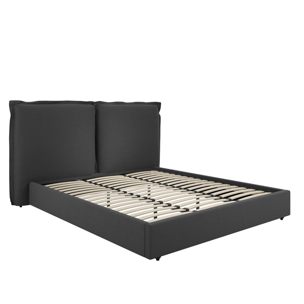 Hampton Deep Grey Upholstered Bed