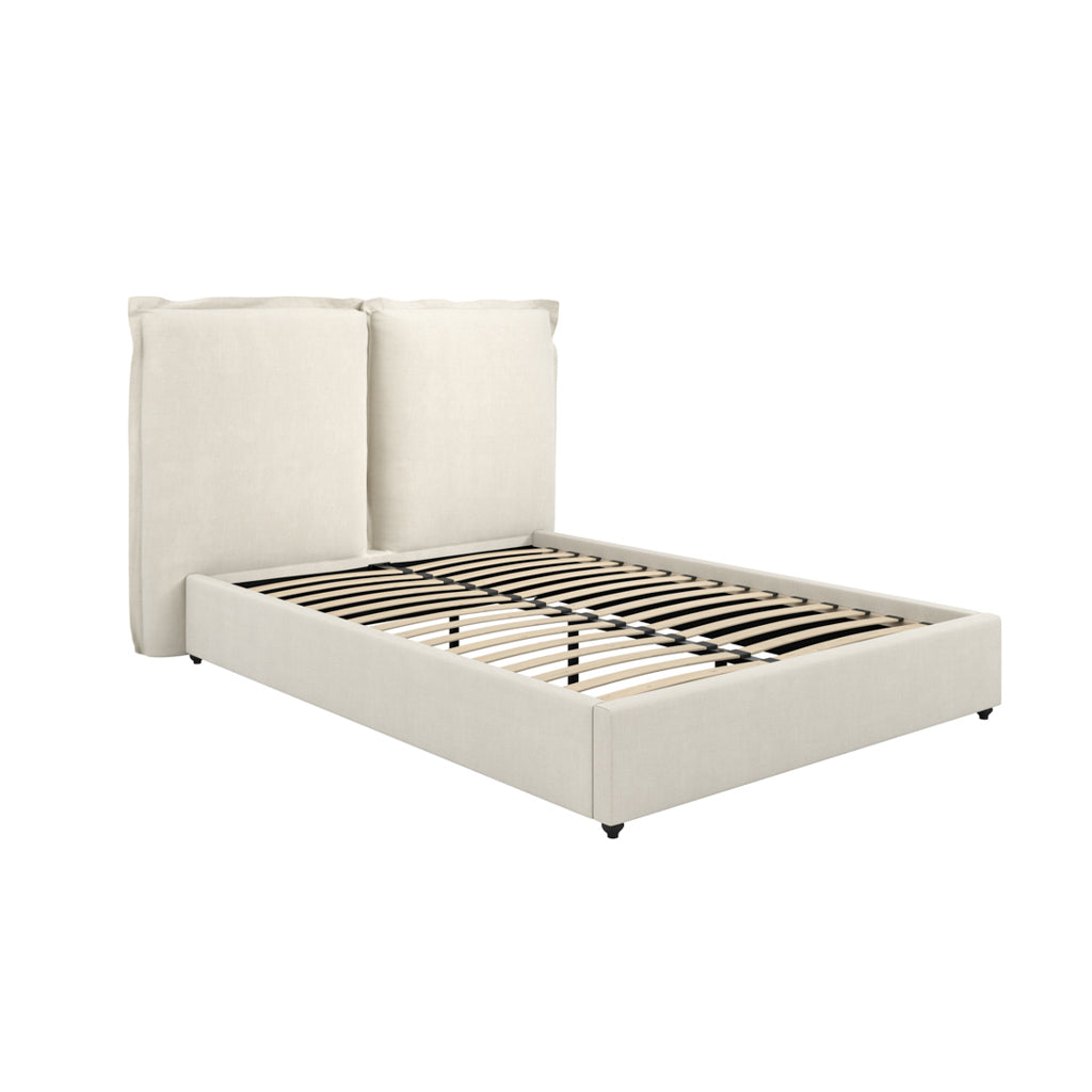 Hampton Ivory Upholstered Double Bed