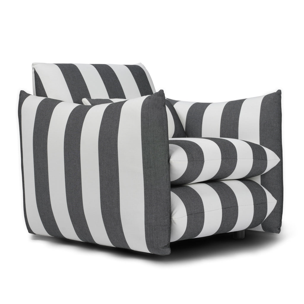 Monroe Black & Off-White Striped Chair