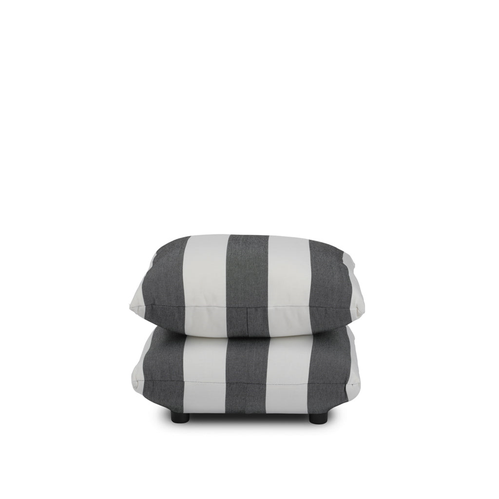 Monroe Black & Off-White Pouffe