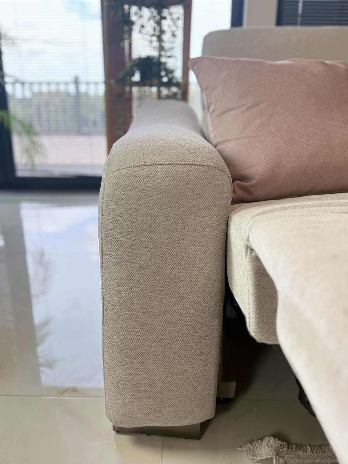 Oslo Electric Recliner Sofa Beige Large Corner
