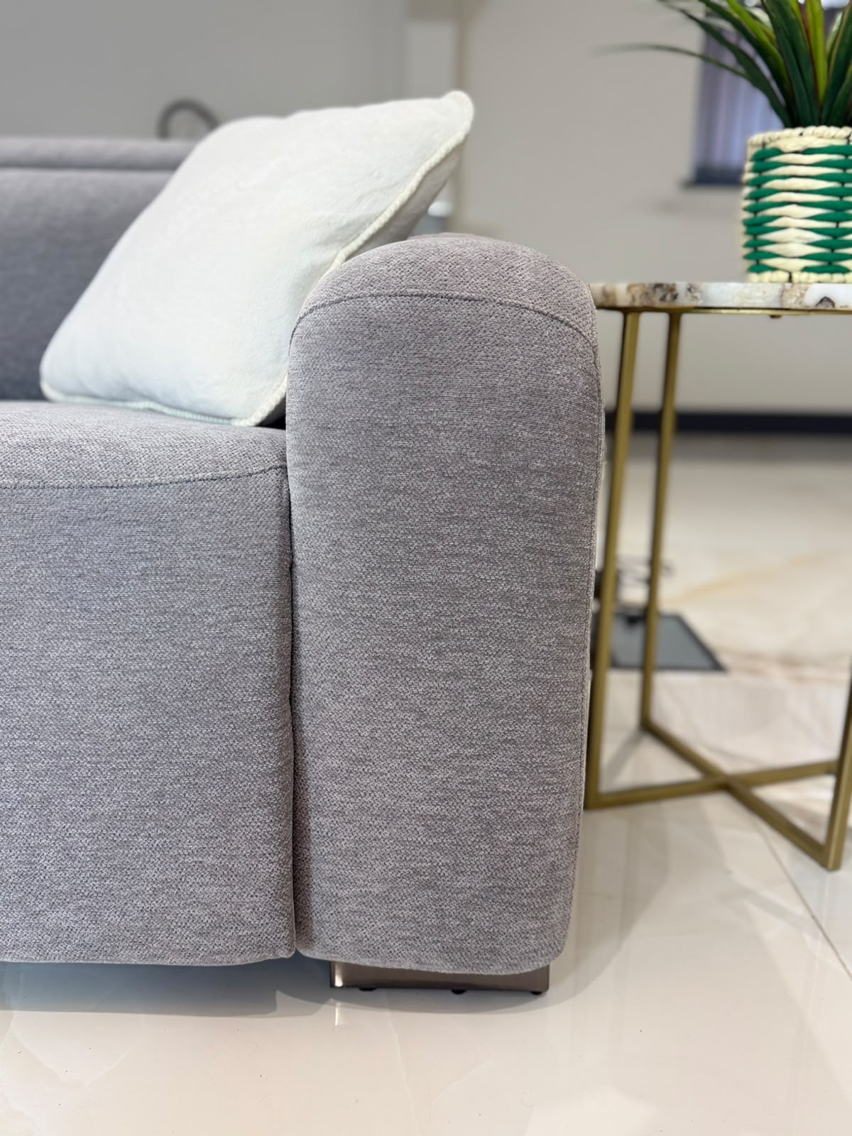 Oslo Electric Recliner Sofa Grey Large Corner