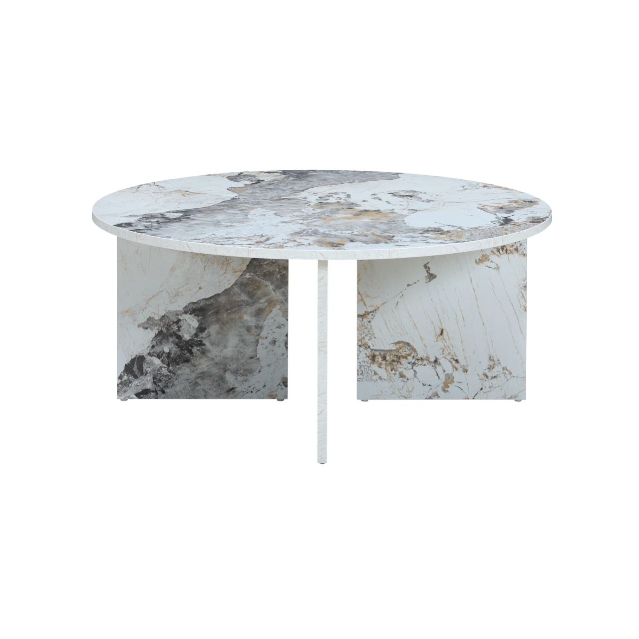 Aura Round Coffee Table – Marble Effect