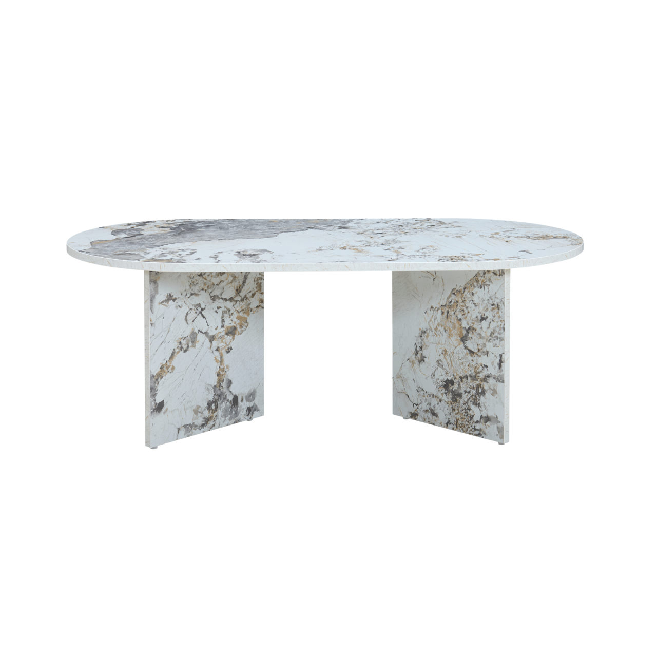Aura Oval Coffee Table – Marble Effect
